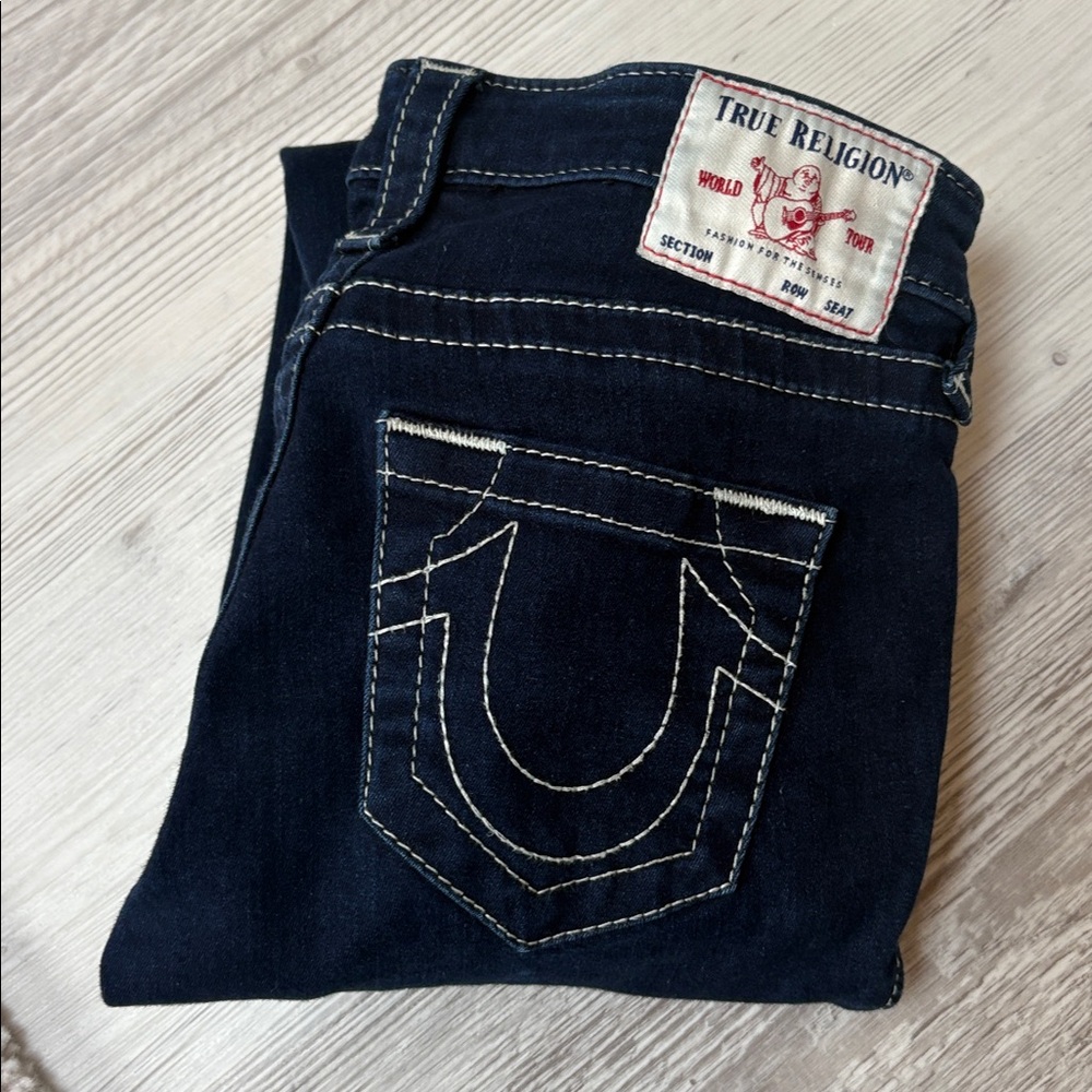 True Religion HALLE Mid-Rise Super Skinny Jeans Size 24  Indigo EUC - Picture 6 of 12